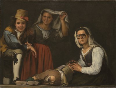 Quattro figure su un gradino da Bartolomé Esteban Murillo